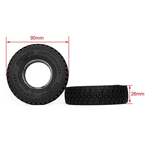 1.55 inch Tires Rubber Tyres for 1:10 RC Crawler Car D90 TF2 Tamiya CC01 LC70 MST JIMNY 90069 (90mm) - color: 90mm