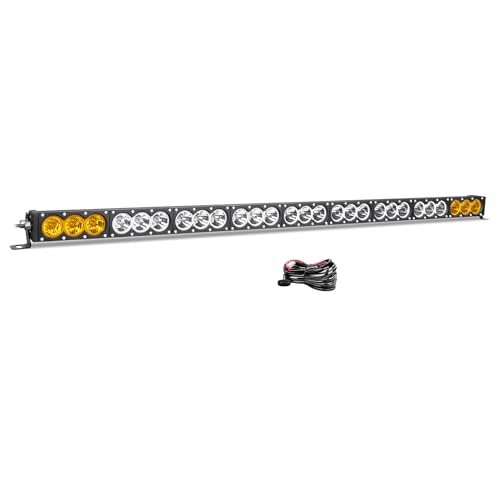 AUXTINGS 49 inch Single Row Dual Color LED Light Bar 270W Off Road Light Bar White Amber Combo LED Work Light Truck UTV 4x4 Cars SUVs ATVs Boats Fog Driving Light with Wiring Harness kit - size: 49 inch white amber
