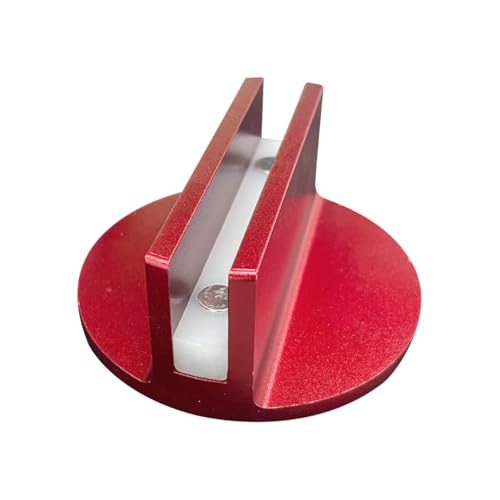 Universal Magnetic Jack Pad, 0.37" Slotted Aluminum Grooved Pad | Jack Puck Pinch, Pinch Weld Frame Rail Adapter with Large Slotted for Most Cars SUVs Trucks, Red - color: Red