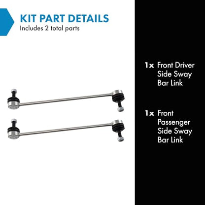 TRQ Front Sway Bar Stabilizer Link Set Compatible with 2012-2019 Fiat 500 - style: PSA27631