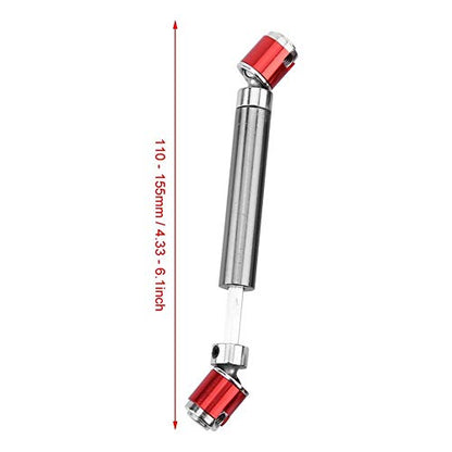 RC Car Drive Shaft, 2 Pcs Metal Upgrade Universal Drive Shaft 110-155mm for SCX10 CC01 D90 D110 RC Crawler Accessory Part