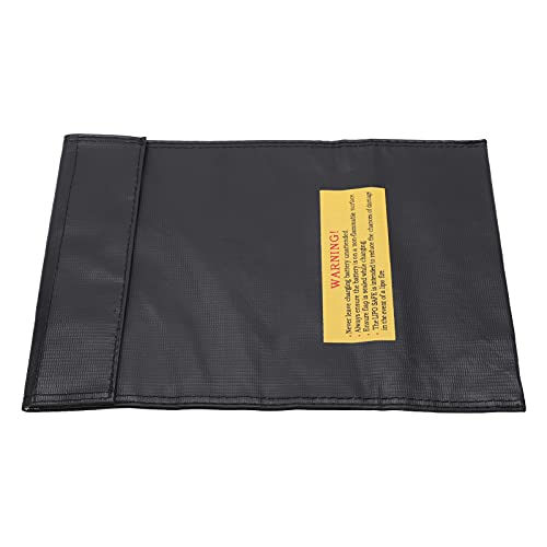 Large Capacity Lipo Battery Explosion Proof Bag, Fireproof Lithium Battery Safe Guard Nylon Charging Bag for Safe Storage Black - size: Black