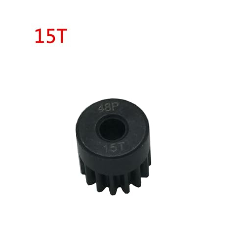 5-Pack Steel 48P Pinion Gear Sets 14T 15T 16T 17T 18T with Screws for 3.175mm (1/8-Inch) Shaft 1/10 RC Car Brushless Brush Motor - size: 14T 15T 16T 17T 18T