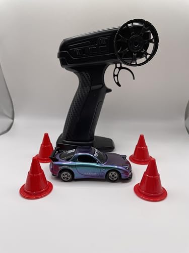 Mini RC Drift Car 1:64 Scale, Remote Control Car with LED Lights & 2-Speed Modes, Upgraded 2.4G Wireless Radio Remote Control for Multi-Users Speed (Chameleon) - color: Chameleon