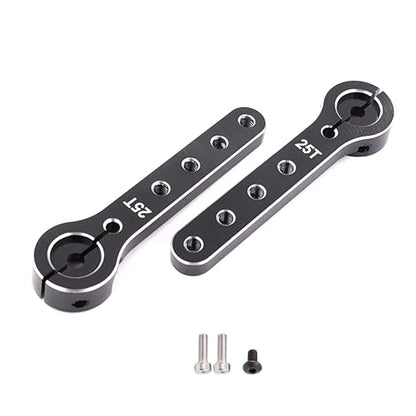 25T Metal Servo Arm 56mm for 30-100CC Balsa Airplanes 1/10 RC(2PCS Black) | Extension Servo Horn for 1/10 Car Boat Futaba HSP Wltoys Axial SCX10 Parts,CNC Machining - color: 2pcs Black