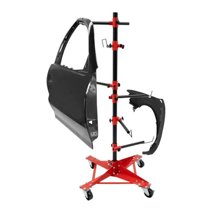 AutoBody Panel Paint Stand, Center Post Hang Paint Spray Stand with 4 Lockable Wheels & 6 Adjustable Hook Levers, Spray Tree Holder for Automotive Doors, Bumpers, Fenders, Hoods (18.5*18.5*47.24in) - size: 47x47x120cm
