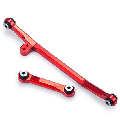 1/24th Aluminium Steering Rod Tie Links RC Upgrade Steering Linkage Set for Axial SCX24 AXI90081 Deadbolt AXI00001 AXI00002 AXI00005 AXI00006 Crawler Car (Red) - color: Red