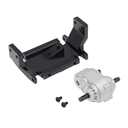 RC car Components Compatible with Axial for SCX10 D90 D110 TF2 1/10 RC Crawler Upgrade Parts Metal Gearbox Transfer Case with 72mm Mount | Silver - color: Silver