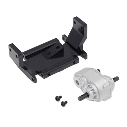 RC car Components Compatible with Axial for SCX10 D90 D110 TF2 1/10 RC Crawler Upgrade Parts Metal Gearbox Transfer Case with 72mm Mount | Silver - color: Silver