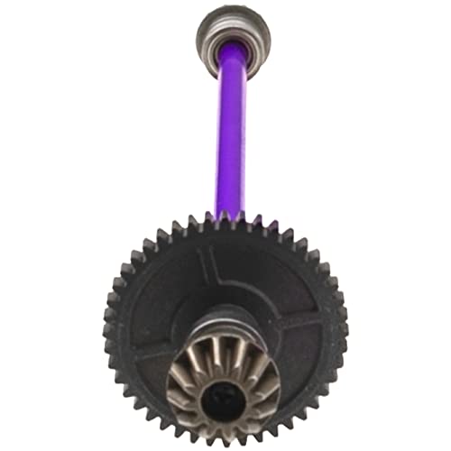 Metal Center Drive Shaft RC Car Central Transmission Shaft w/ 27T Motor Gear Upgrade Part Compatible with Wltoys 144001 1/14 RC Car Buggy (Purple) - color: Purple