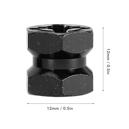 12mm Hex Hub Extenssion, RC Wheel Hex Spacers Hex Drive Adapter, Aluminium Alloy Rustproof Easy Install Sturdy Hex Extended Wheel Hubs for 1/10 RC Car (Black)