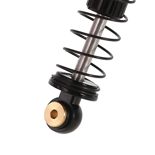 INJORA 39mm Shocks- Aluminum Threaded Adjustable Oil Filled Damper for SCX24 Gladiator C10 JLU Deadbolt B17 Axial 1/24 RC Crawler Car Upgrade Parts(Black&Red) - color: Black&Red