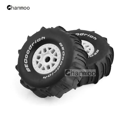 1/7 1/8 RC Short Course Truck Car Tires and Wheels Rims 17mm Hex Snow Sand Buggy Desert Tyres for 1:7 Or 1:8 Scale RC Off Road Truck Car TRAXXAS UDR 85086-4 ARRMA YK4072 DF7 4Pcs (B White) - color: B White