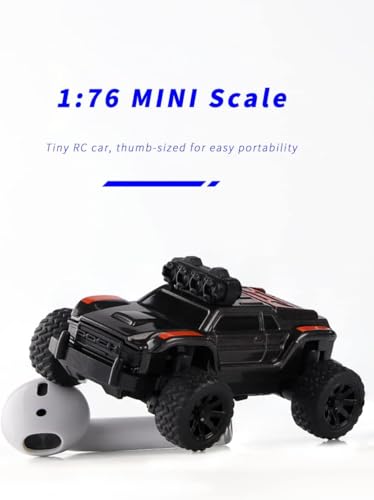 Turbo Racing 1:76 Scale RC Sport Car, 2.4GHZ Remote Control Mini Model Crawler Car with Full Proportional RTR for Adults Toys (Monster Truck Yellow C81) - style: C81