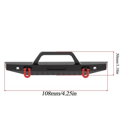 RC Bumper For TRX4M K10 1/18 Aluminum Front Rear Bumper With Tow Trailer Hook RC Crawler Car Upgrade Parts Accessories(Rear) - color: Rear