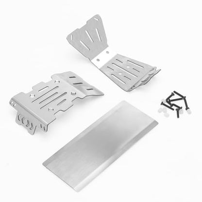 RC Car Skid Plate Set, daitoku Stainless Steel Chassis Armor RC Chassis Front & Rear Protector for Arrma 1/10 Gorgon 2WD