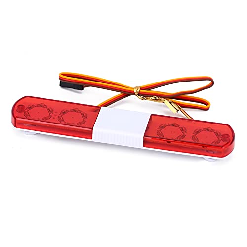 Multi-Function LED Police Flash Light Bar Lamp for 1/10 1/8 1/12 RC Model Car WPL D12 HSP TRX4 Tamiya CC01 D90 SCX10 (115mm Red) - color: 115mm Red