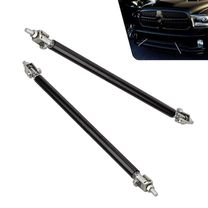 2 PCS Front Bumper Lip Strut Rod, Adjustable 7.87"-10.83" Stainless Steel Bumper Lip Splitter Diffuser Strut Rod, Automotive Reinforcement Tie Bar, Universal for Most Cars (Black) - color: Black
