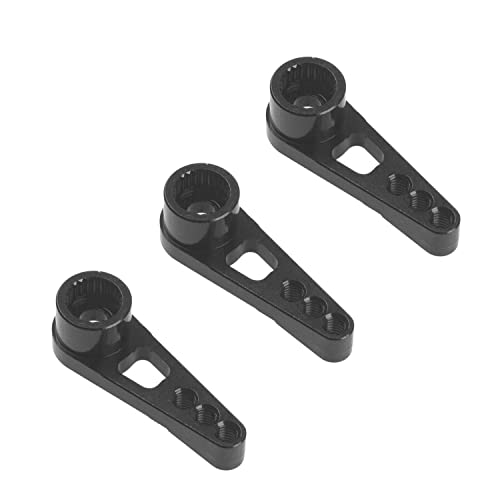 3Pack ShareGoo 25T Servo Horn Steering Arm Compatible with Futaba Savox HSP Power HD Servos Motor Compatible with Wltoys A949 A959-B A969 A979 K929 1/18 RC Car (Black) - color: Black
