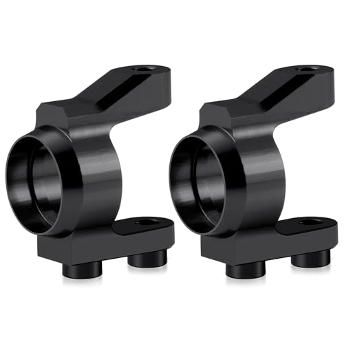 2PCS RC Aluminum Universal Front Rear Steering Knuckles Carrier Blocks Steering Cup Compatible with 1/10 Cero Ultra On Road Touring RC Car Upgrades (Black) - color: Black