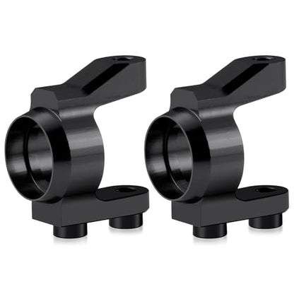 2PCS RC Aluminum Universal Front Rear Steering Knuckles Carrier Blocks Steering Cup Compatible with 1/10 Cero Ultra On Road Touring RC Car Upgrades (Black) - color: Black