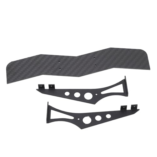 RiToEasysports RC Car Tail Wing Carbon Fiber Rear Spoiler for 1 10 RC Cars Universal Replacement with Aluminum Alloy Mounts Predrilled Design for TT02 XV01 PTG2 Drift Racing