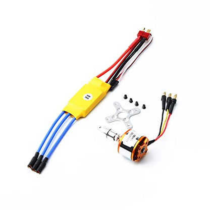 GoolRC 2212 1000KV Brushless Motor 30A ESC with T Plug 3.5mm Banana Connectors for RC Plane Helicopter Electronic Speed Controller - size: 1000kv with esc