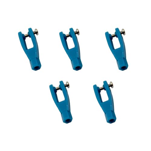 5PCS RC Airplane Servo Linkage Rod Clevis Coupler U-Shaped Nylon Clamp with Screws for RC Plane Helicopter DIY Model Aircraft Pushrod Connecting Part (for 2.5mm Rod Blue) - style: For 2.5mm Rod Blue