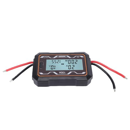 Focket Power Analyzer, 100A Battery Monitor Meter with Blue Backlit LCD Display, Digital Watt Meter for RC Solar Electric Vehicles Battery Consumption Testing