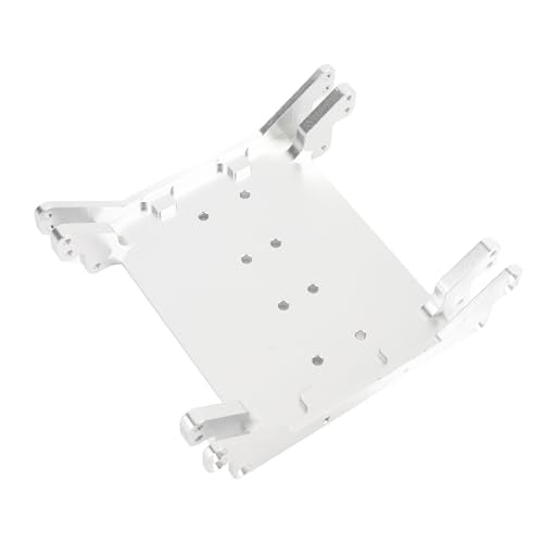 Generic Aluminum Alloy RC Car Chassis Skid Plate, Lightweight Low Center of Gravity Multiple Holes for Double Arms, with Adjustable Fit for RR10 1/10 RC Car (Silver)