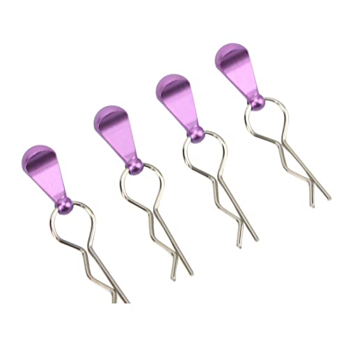 Alomejor 1/10 Body Clips Pull Tabs, RC Car Body Clips Pull Tabs Easy Installation High Strength Metal for 1/8 Remote Control Car (Purple)
