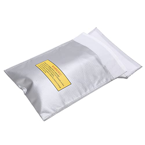 Lipo Battery Explosion Proof Bag, Fireproof Lithium Battery Safe Guard Bag, Nylon Charging Storage for Safe Storage, Silver - size: Silver