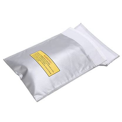Lipo Battery Explosion Proof Bag, Fireproof Lithium Battery Safe Guard Bag, Nylon Charging Storage for Safe Storage, Silver - size: Silver