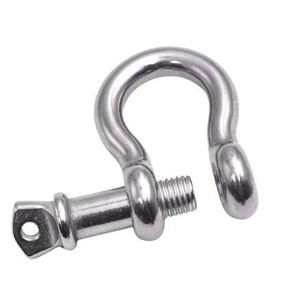 316 Stainless Steel Bow Shackle with Oversized Screw Pin, Marine-Grade Hardware for Anchor Lines, Towing, Dinghies, Canoes, Trailers, Utility Tie-Downs & Off-Road Recovery - size: 5/16" with 3/8" Pin .825T WLL, style: 10-Pack