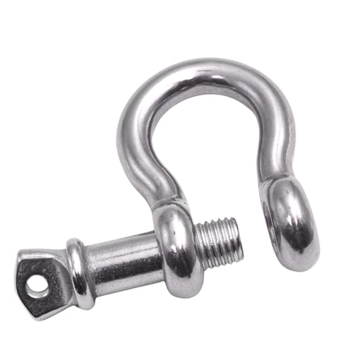 316 Stainless Steel Bow Shackle with Oversized Screw Pin, Marine-Grade Hardware for Anchor Lines, Towing, Dinghies, Canoes, Trailers, Utility Tie-Downs & Off-Road Recovery - size: 3/4" with 7/8" Pin 4.4T WLL, style: 05-Pack