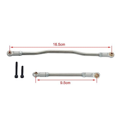 1/10 Steering Links 2Pcs Metal Adjustable Steering Linkage Servo Link Pull Rod for 1/10 RC Crawler Axial Capra 1.9 Unlimited Trail Buggy RTR Upgrades Accessories (1/10 Capra Steering Links Black)