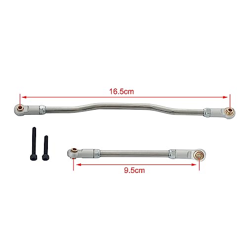1/10 Steering Links 2Pcs Metal Adjustable Steering Linkage Servo Link Pull Rod for 1/10 RC Crawler Axial Capra 1.9 Unlimited Trail Buggy RTR Upgrades Accessories (1/10 Capra Steering Links Black)