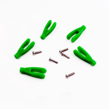 5PCS RC Airplane Servo Linkage Rod Clevis Coupler U-Shaped Nylon Clamp with Screws for RC Plane Helicopter DIY Model Aircraft Pushrod Connecting Part (for 2mm Rod Green) - style: For 2mm Rod Green