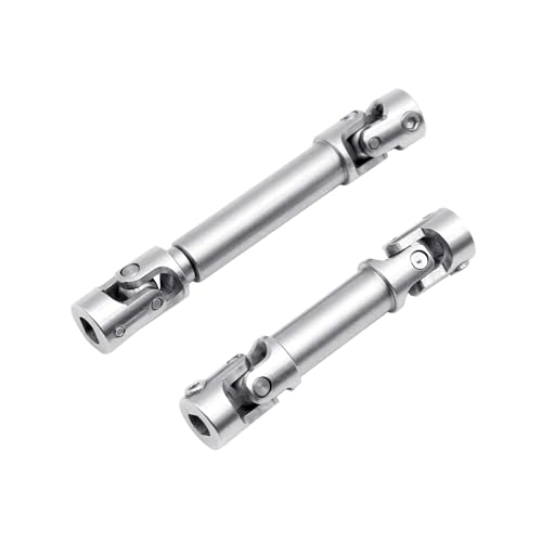 2Pcs Stainless Steel Universal Joint Drive Shafts Chassis Center Driveshaft for 1/18 RC Crawler Redcat Ascent-18 Upgrade Parts