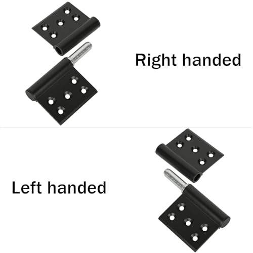 6 Pcs 4.8 Inch Lift Off Door Hinges, Removable Flag Hinges for Interior Door Improvement Box DIY, Heavy Duty, 3 Left and 3 Right, Black - size: 4.8in (3 left + 3 right)