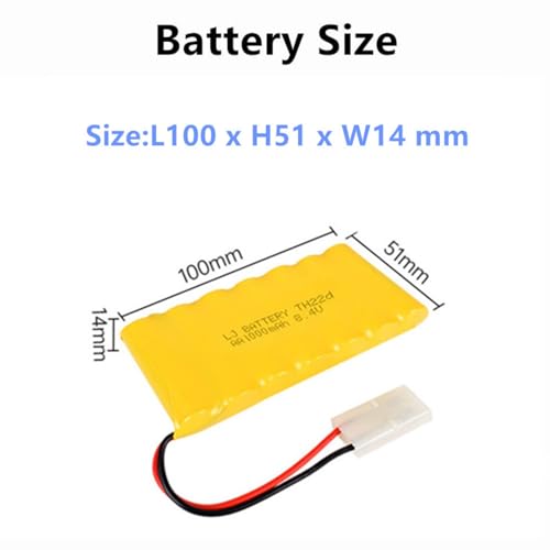 8.4V 1000mAh NI-CD Battery Pack with Standard Tamiya Connector Rechargeable AA Battery for RC Car RC Truck Tank 1 Pack with USB Charger