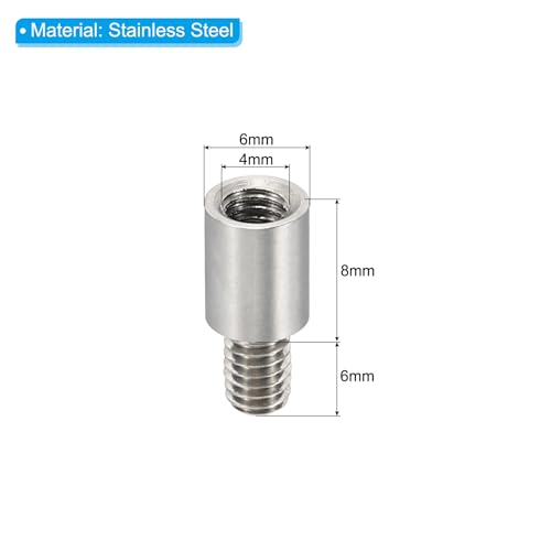 PATIKIL 12pcs M4 Standoffs, M4 8+6mm Spacer Standoffs Steel Threaded Standoffs Screws Kit 4mm ID 6mm OD Metric Male Female Thread Adapters for Circuit Board PCB RC Drones Motherboard - size: 8+6mm L
