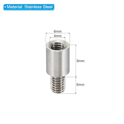 PATIKIL 12pcs M4 Standoffs, M4 8+6mm Spacer Standoffs Steel Threaded Standoffs Screws Kit 4mm ID 6mm OD Metric Male Female Thread Adapters for Circuit Board PCB RC Drones Motherboard - size: 8+6mm L