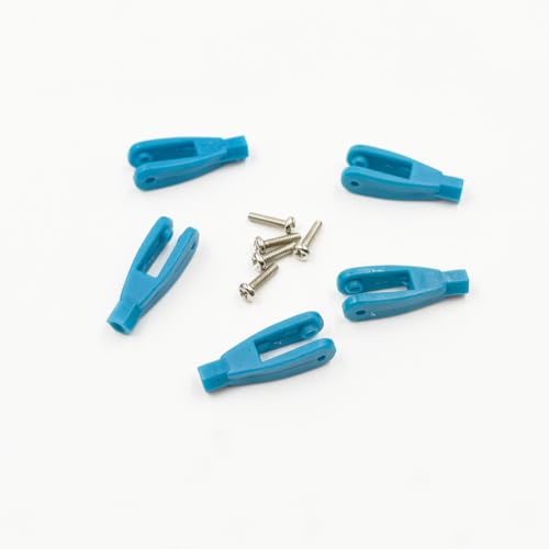 5PCS RC Airplane Servo Linkage Rod Clevis Coupler U-Shaped Nylon Clamp with Screws for RC Plane Helicopter DIY Model Aircraft Pushrod Connecting Part (for 2.5mm Rod Blue) - style: For 2.5mm Rod Blue