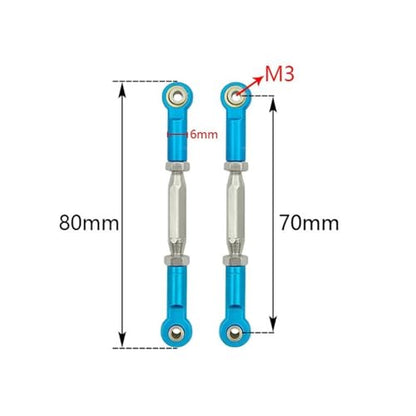RC Car Rod Linkage Compatible with Traxxas for Slash 4X4/2WD 1/10 RC Car Upgrade Parts 1 Set 7 Pcs Metal Turnbuckle Camber Link End Adjustable Kit(Silver) - color: Silver