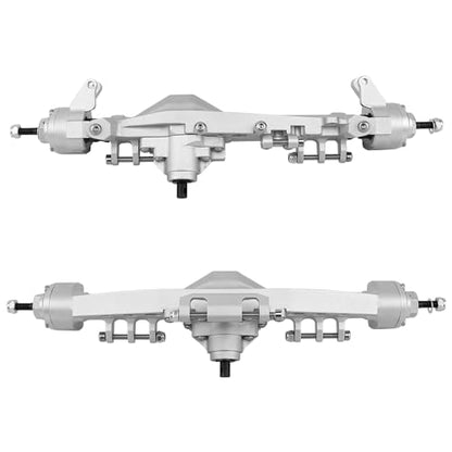 CNC Offset Portal Axle with Adjustable Link Mount for 1/10 RC Crawler Axial SCX10 III AXI03029 AR45P Rock Buggy LCG Chassis Cheater Rigs Upgrade Parts (Silver) - color: Silver
