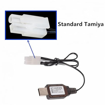 8.4V USB Charger Battery Charging Cable with Standard Tamiya Plug for RC Truck RC Excavator 8.4V NICD/NIMH Battery Charger