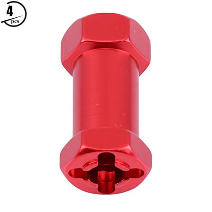 VGEBY RC Hub Adapter, 4pcs 12mm Wheel Hex Hub Extension Adapter Drive Hub Widener Metal Adaptor for RC Vehicle Parts(25mm Red) 12Mm Spacers 12Mm Spacers 12Mm To 17Mm Hex Wheel Adapter