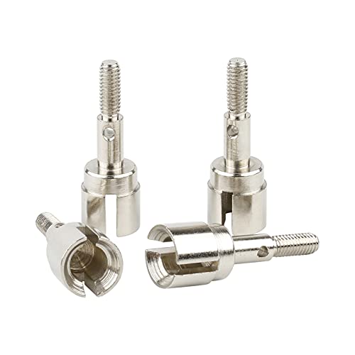 4 Sets 12mm Wheel Hex Adapters & Stainless Steel Axles for HSP 1/10 RC Car - Replacement Parts with M4 Lock Nuts & Washers, RC Car Repair Kit for 94107 94108 94111 94123 - color: Blue