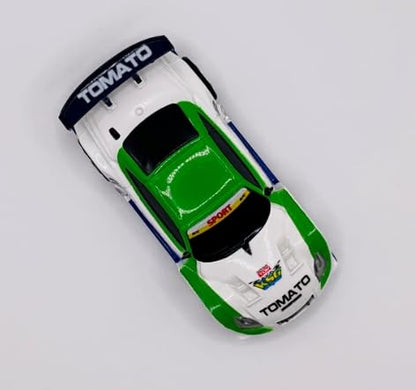 Mini RC 1:58 Scale Small Pocket Portable Micro Racing Car Can Miniature Coke Can Upgraded 2.4G Wireless Radio Remote Control for Multi-Users (Qty. 1 = 1 Can) (Green-White) - color: Green-white